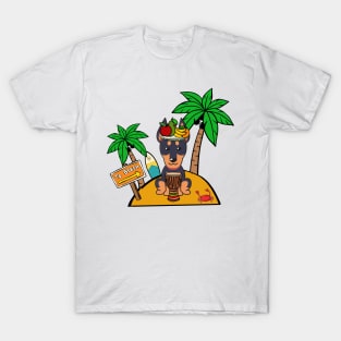 Funny alsatian is on a deserted island T-Shirt